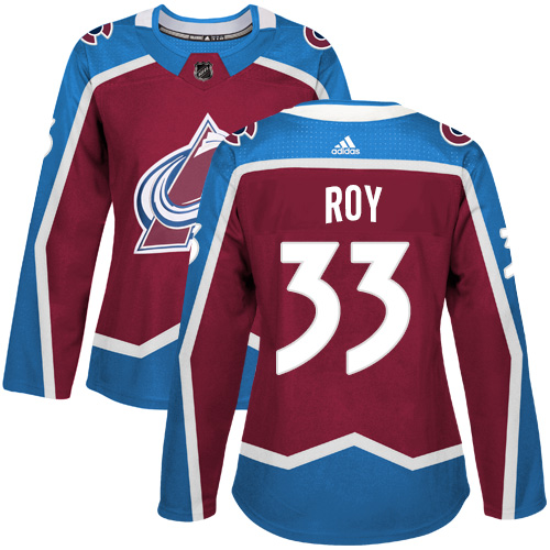 Adidas Colorado Avalanche 33 Patrick Roy Burgundy Home Authentic Women Stitched NHL Jersey